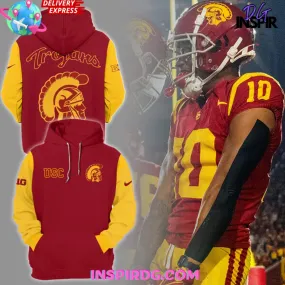 -USC Trojans Big Ten 2024 Red Gold Hoodie