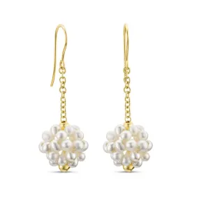 14K Gold Plated Pearl Earrings