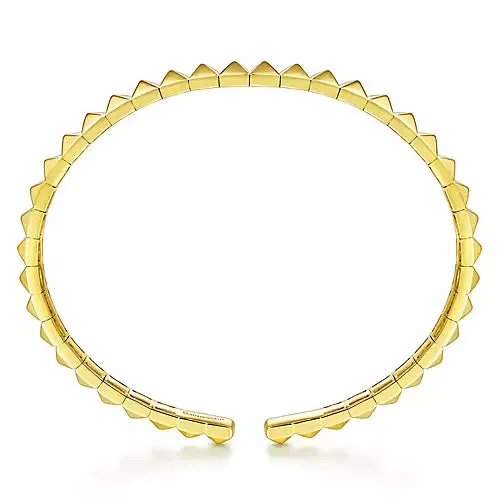 14k Yellow Gold Grommet Open Cuff Bracelet