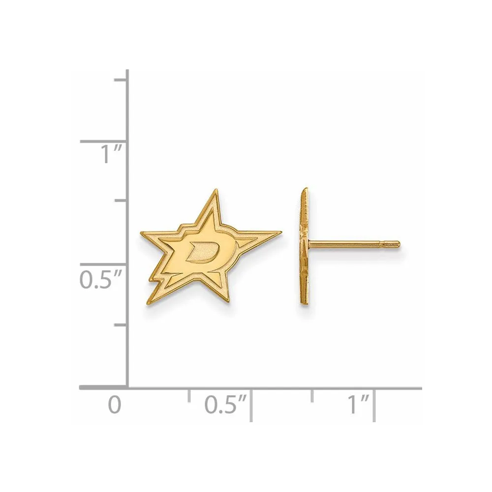 14k Yellow Gold NHL Dallas Stars Small Post Earrings