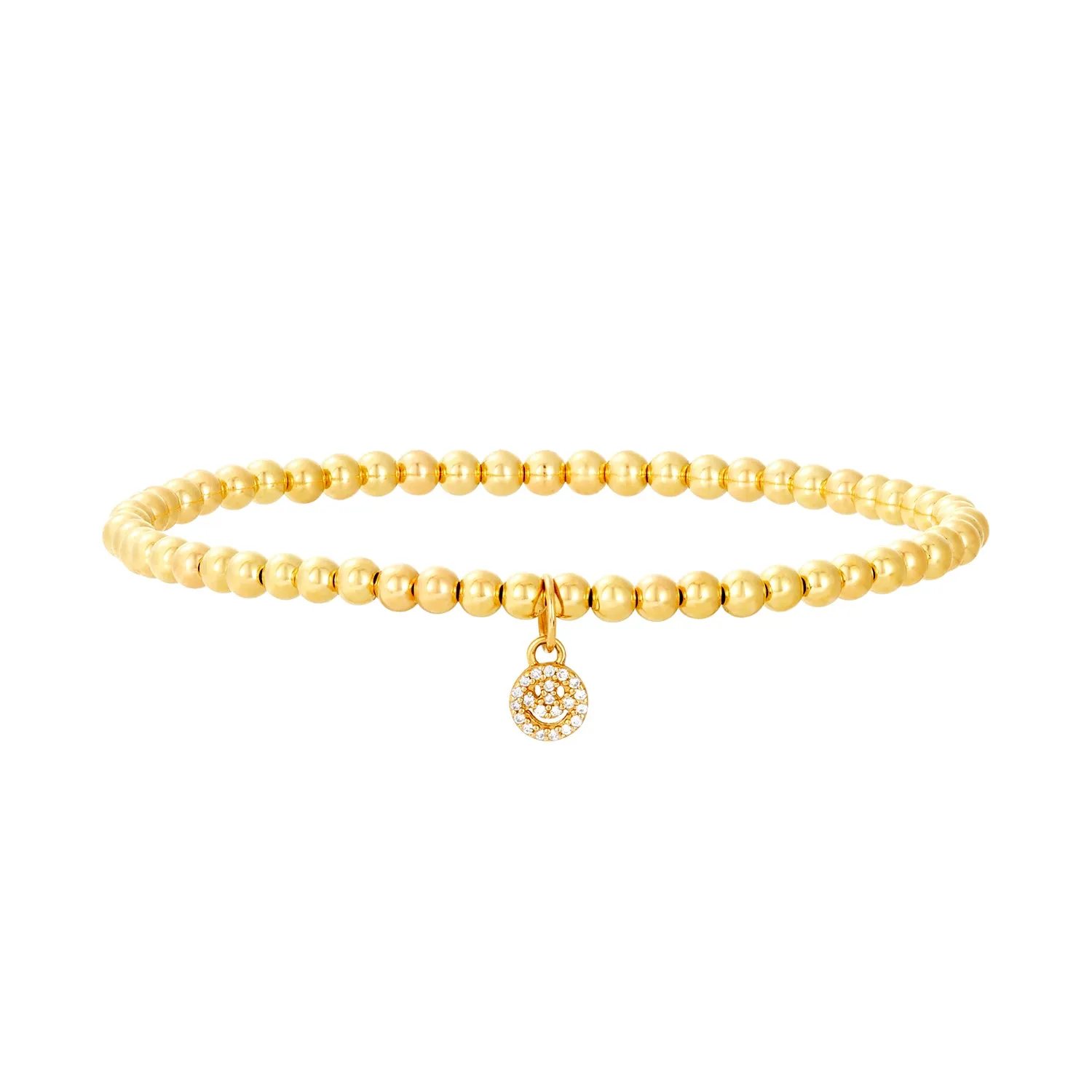 3MM Signature Bracelet With 14K Smiley Face Charm