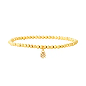 3MM Signature Bracelet With 14K Smiley Face Charm