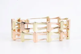 7 14k Two-Tone Gold Wide Bracelet (38.55g.)