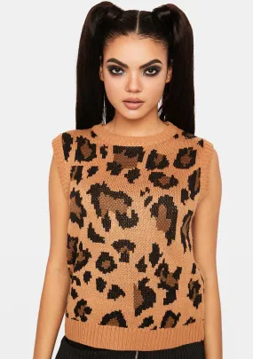 A Little Crazy Leopard Print Vest-