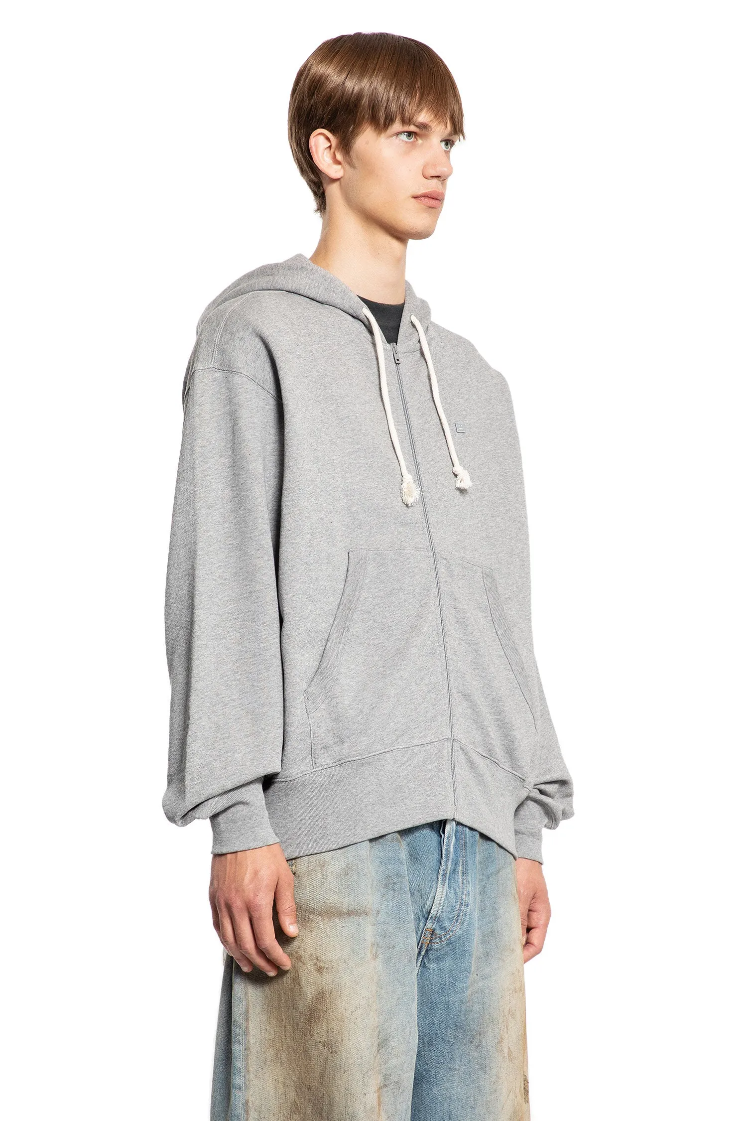 acne studios face logo zip-up hoodie