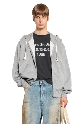 acne studios face logo zip-up hoodie