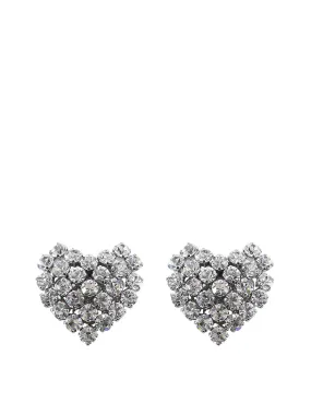 Alessandra Rich Embellished Heart Shaped Earrings