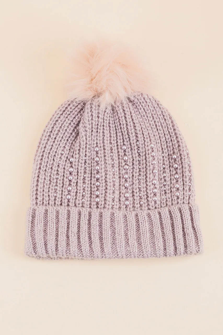 Allie Pearl Pom Beanie