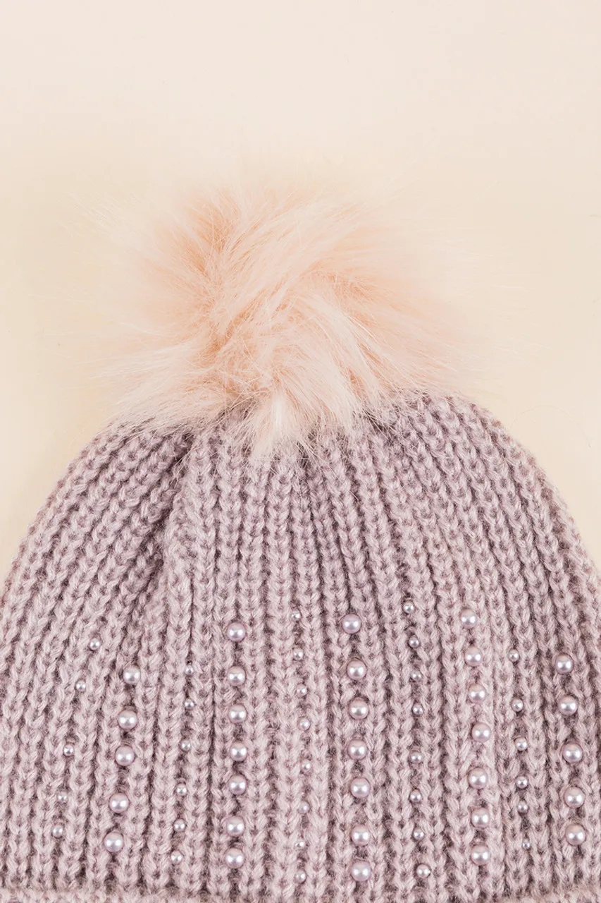 Allie Pearl Pom Beanie