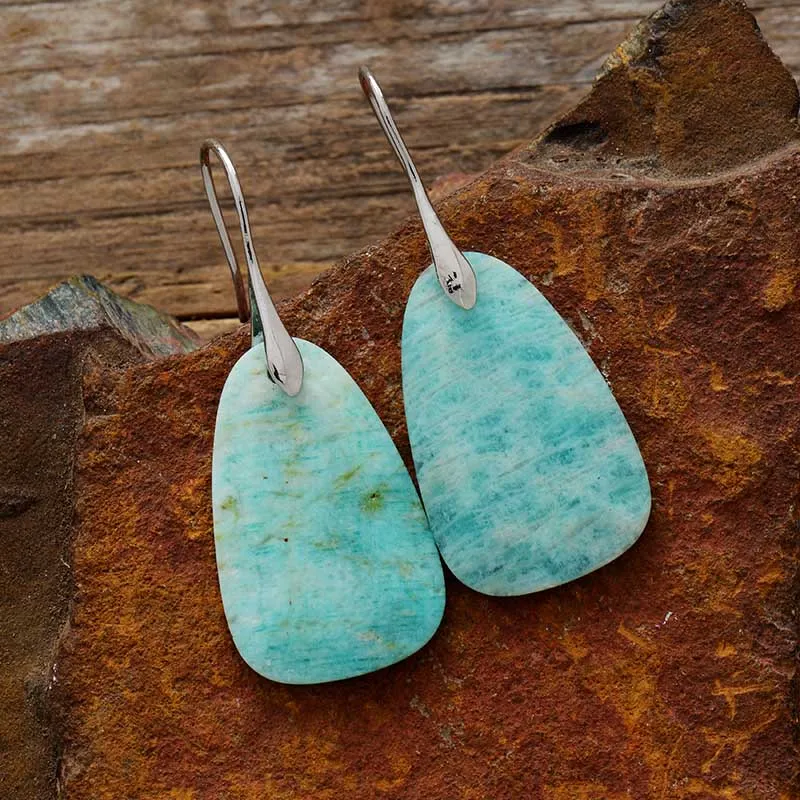 Amazonite Protection Drop Earrings