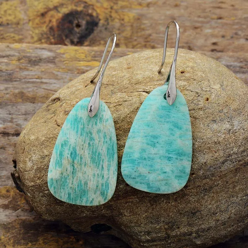 Amazonite Protection Drop Earrings