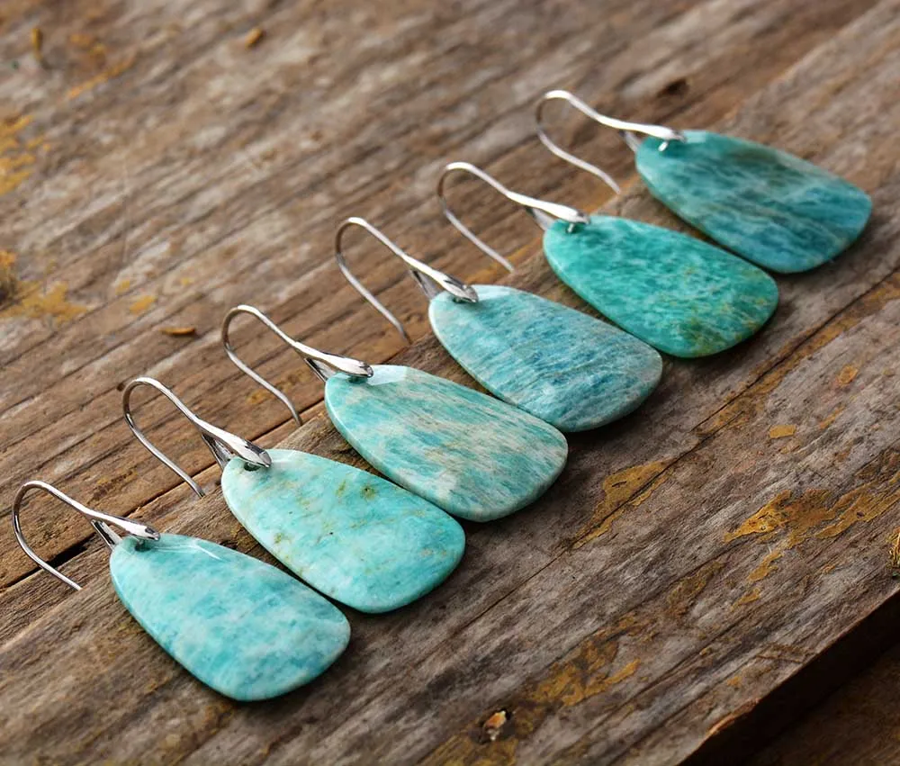 Amazonite Protection Drop Earrings