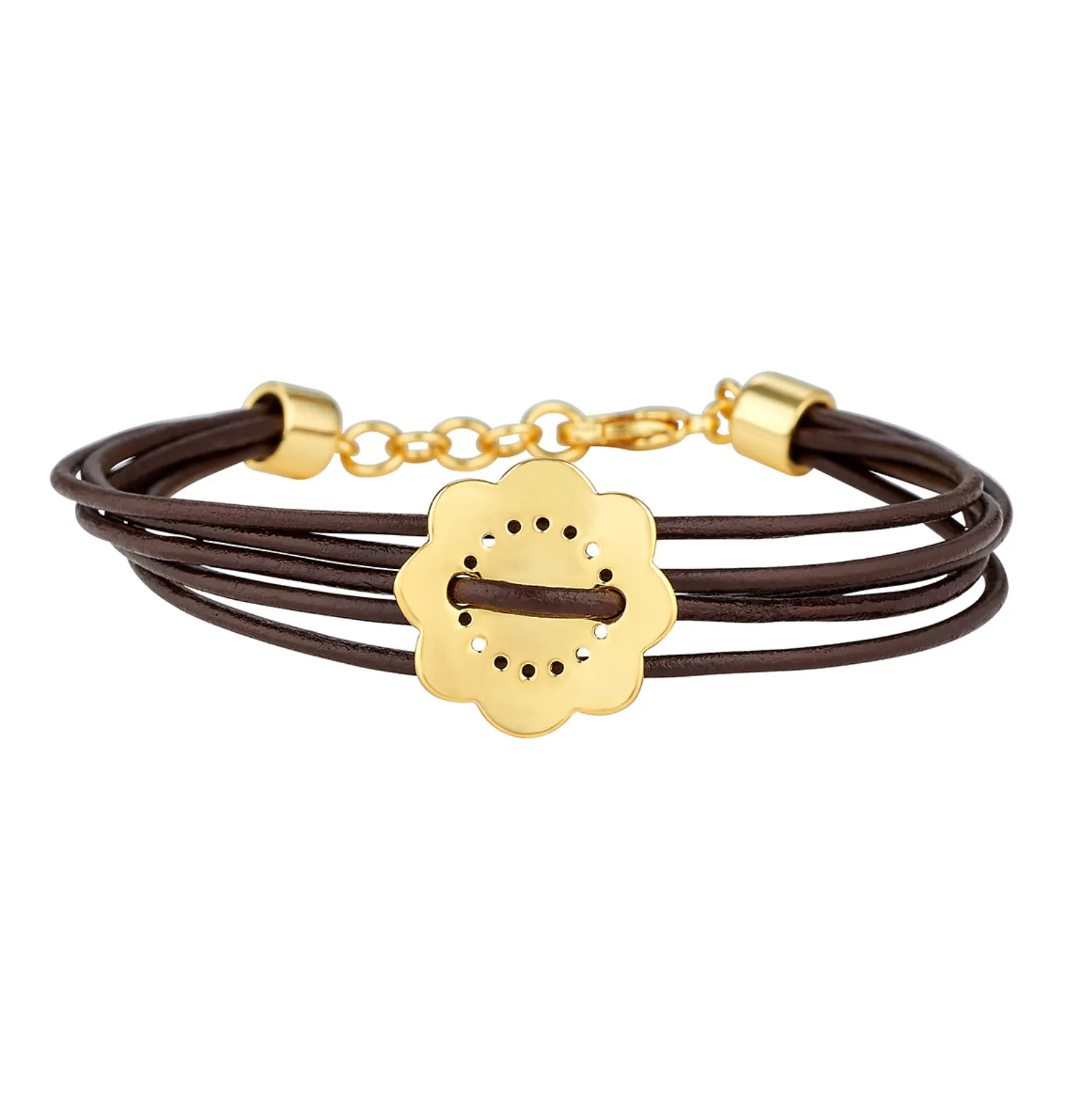 ASHA 14 K DIPPED GOLD MAYA BRACELET-CHOCOLATE