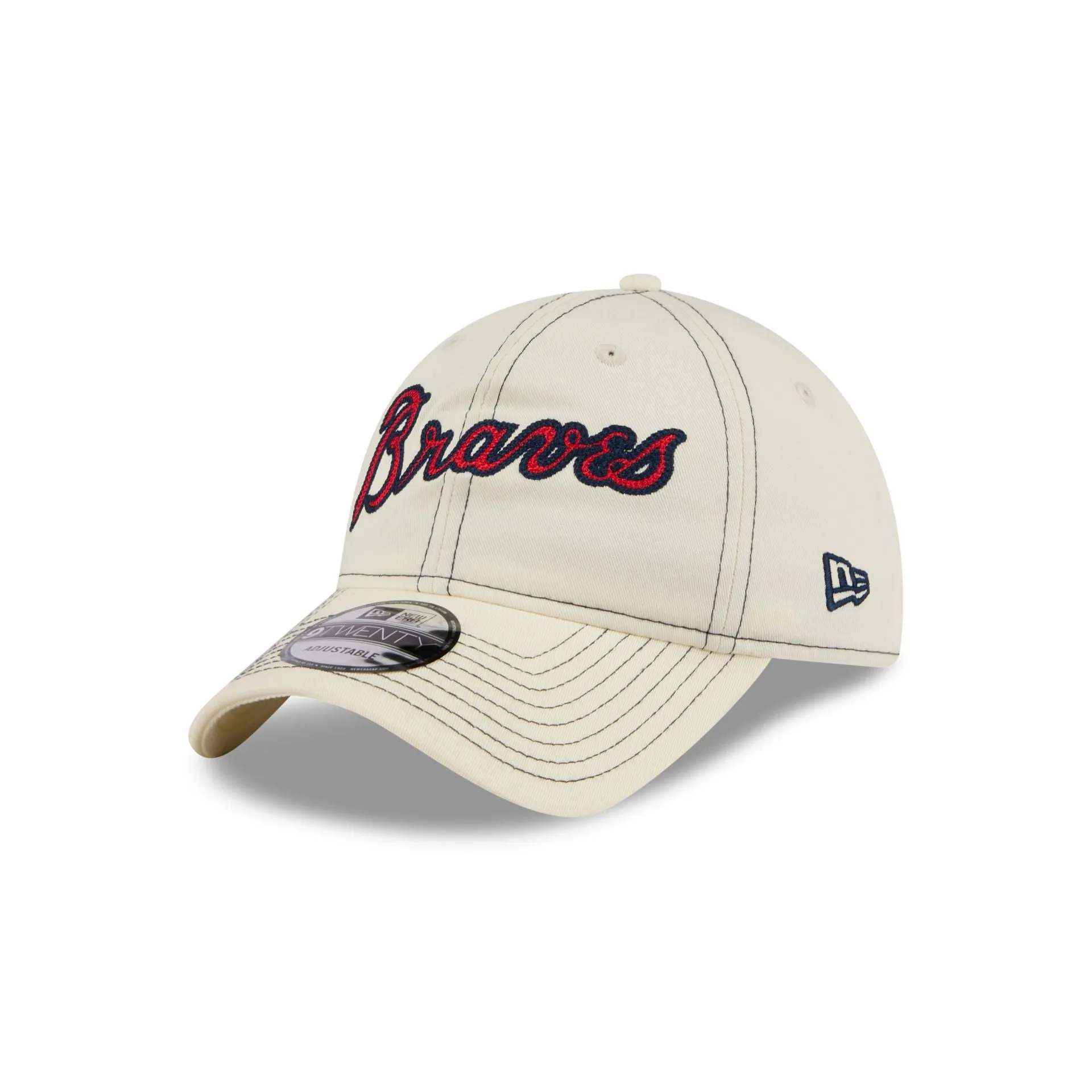 Atlanta Braves Team Stitch 9TWENTY Adjustable Hat