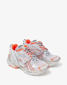 Balenciaga White & Orange Runner Trainers