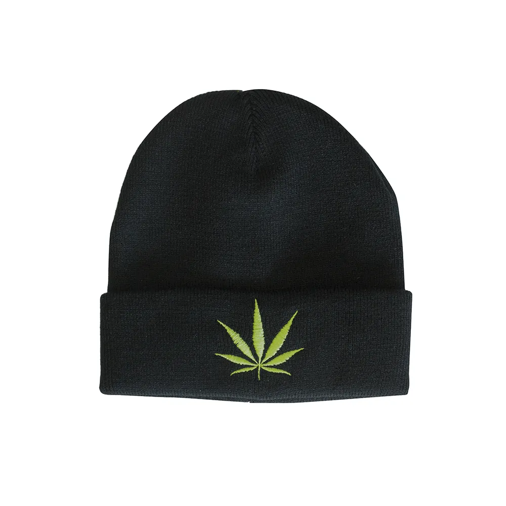 Beanie - Single Weed Leaf