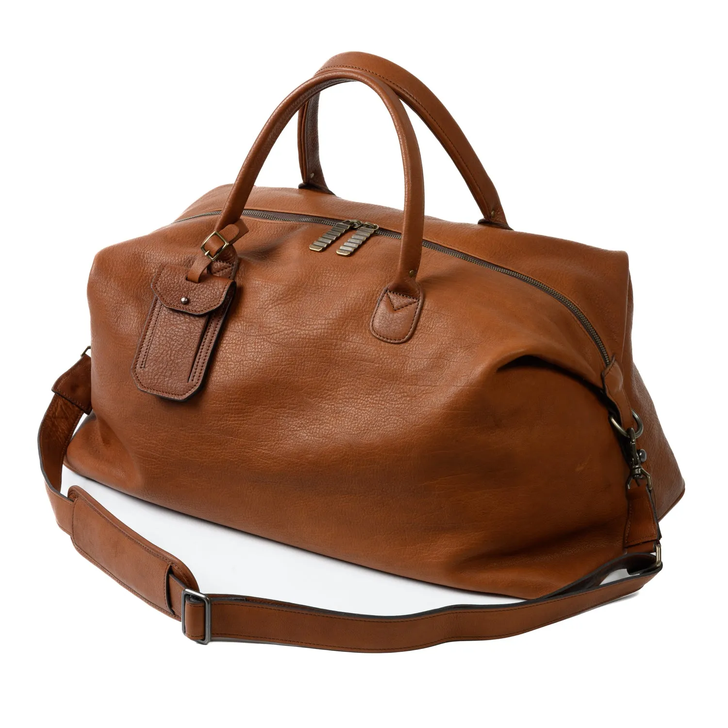 Benedict Leather Weekend Bag in Seven Hills Umber by Moore & Giles