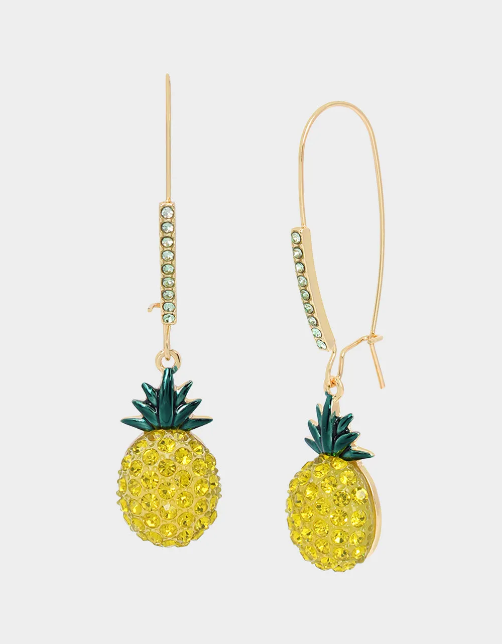 BETSEYS POOL PARTY PINEAPPLE HOOK EARRINGS YELLOW