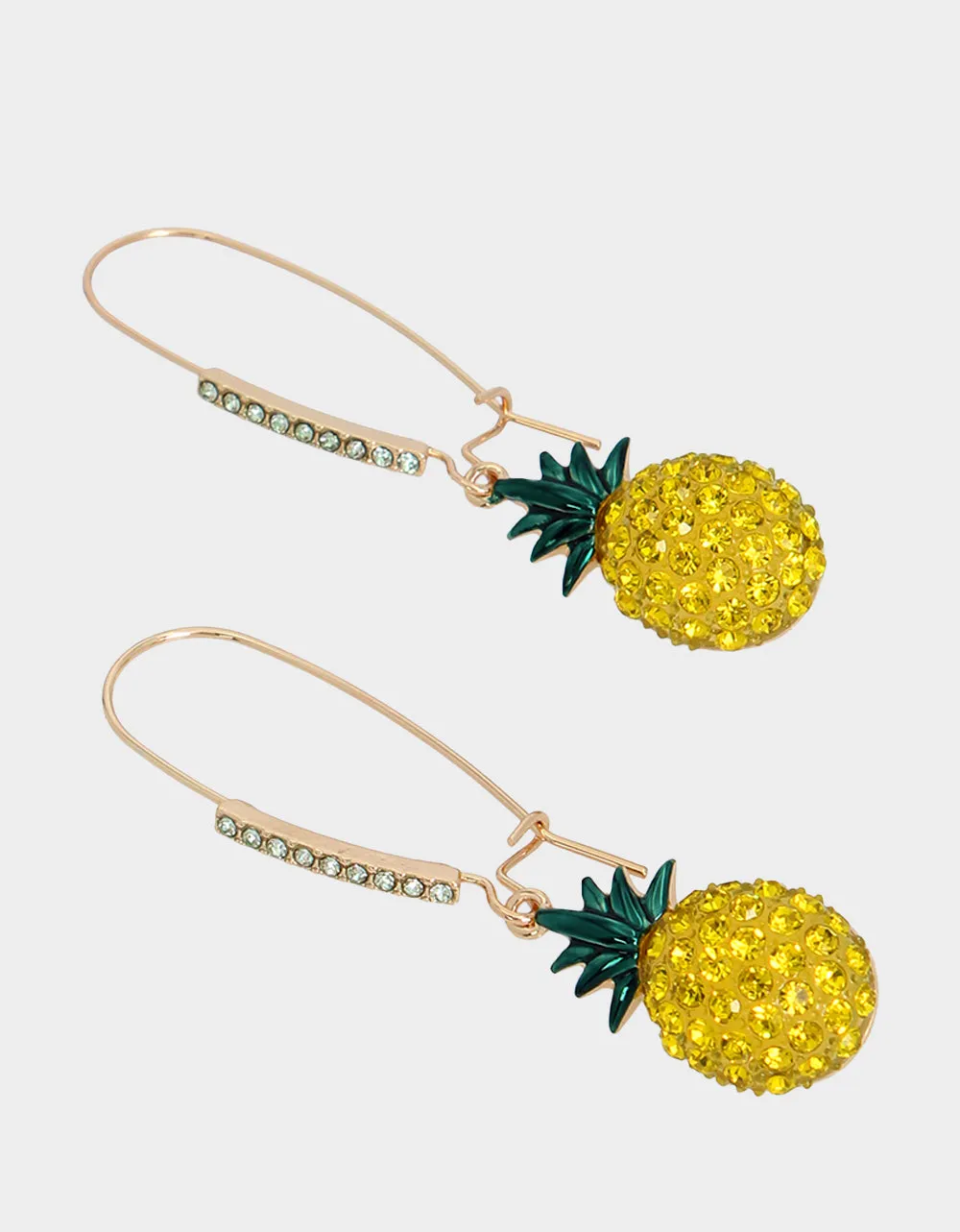 BETSEYS POOL PARTY PINEAPPLE HOOK EARRINGS YELLOW