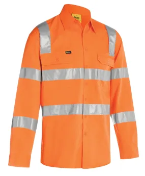 Bisley Workwear - Shirt - Men's Taped Long Sleeve - Hi-Vis Bio Motion Rail - Orange - 2XS - BS6016T_BVOR2XS