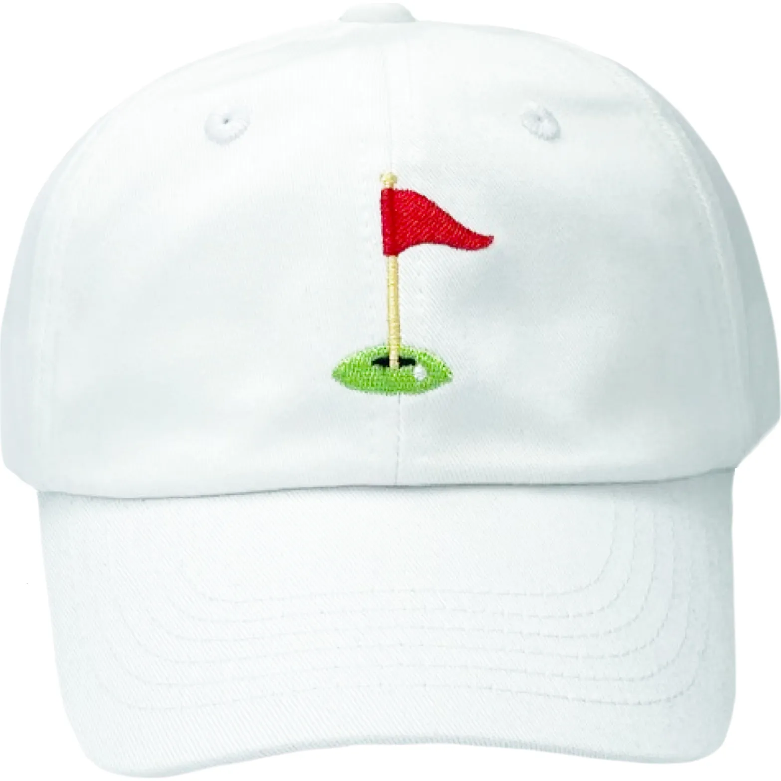 Bits & Bows Golf Flag Baseball Hat, White