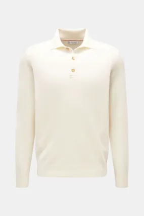 BRUNELLO CUCINELLI cashmere knit polo cream