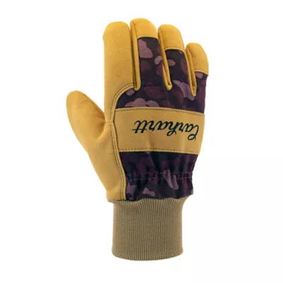 Carhartt Adult Suede Work Gloves, Camo, 1 Pair