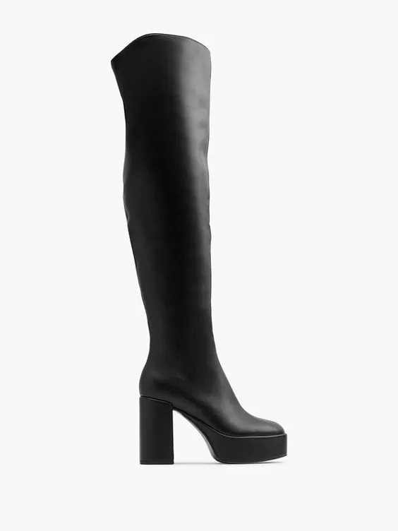 Catwalk  Black Platform Long Leg Boot