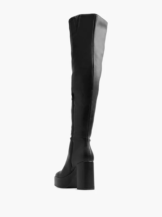 Catwalk  Black Platform Long Leg Boot