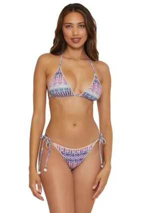 Cheryl Metallic Triangle Bikini Top