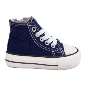 Children's High Sneakers With Zipper Navy Filemon blue