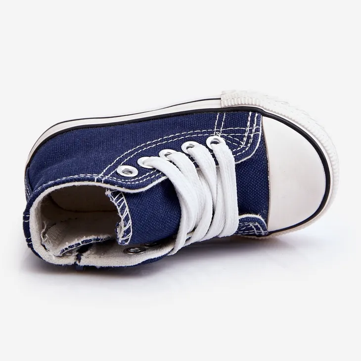 Children's High Sneakers With Zipper Navy Filemon blue