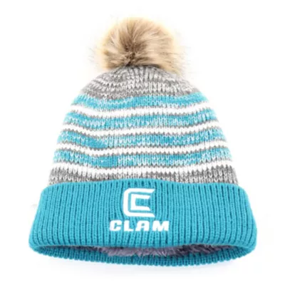 CLAM Teal Pom Beanie Hat