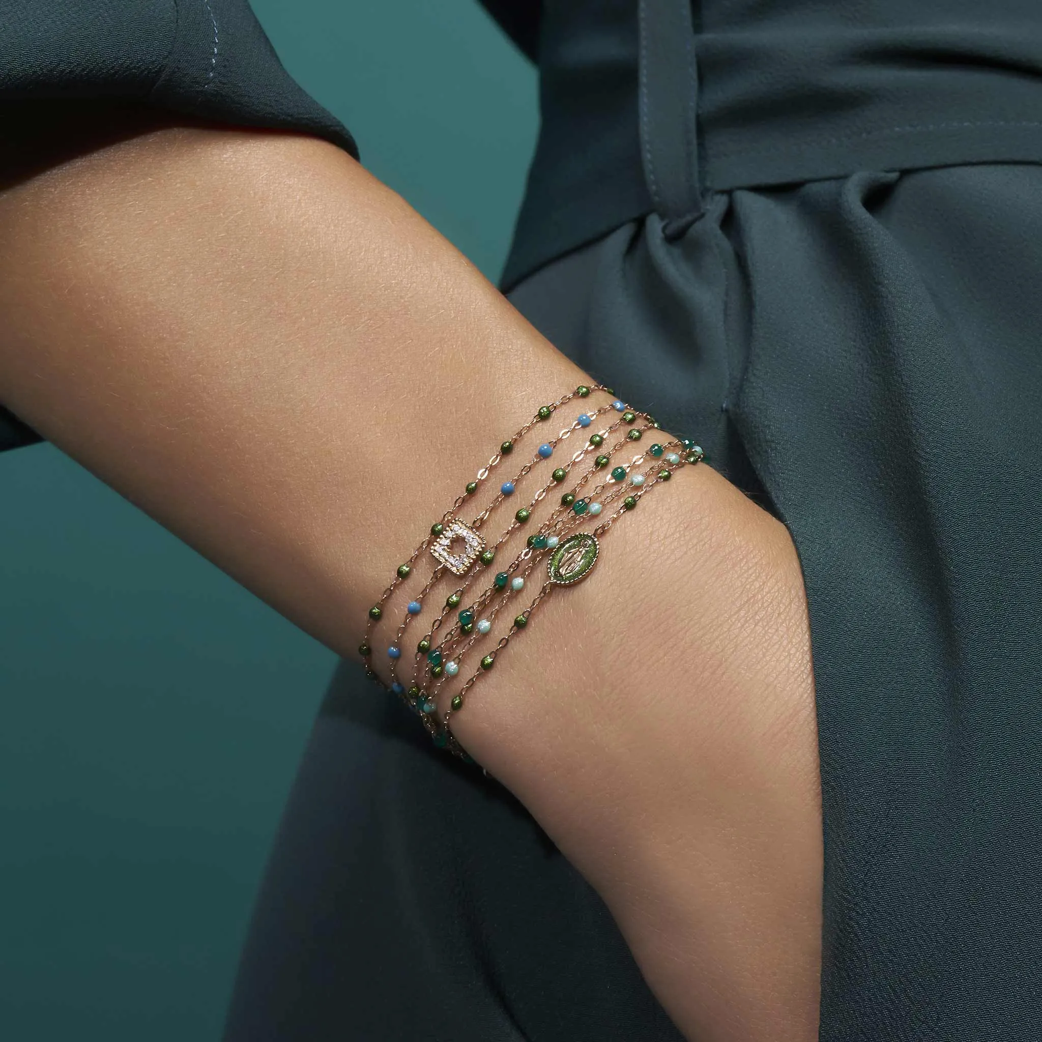 Classic Gigi Emerald bracelet, Rose Gold, 7.5