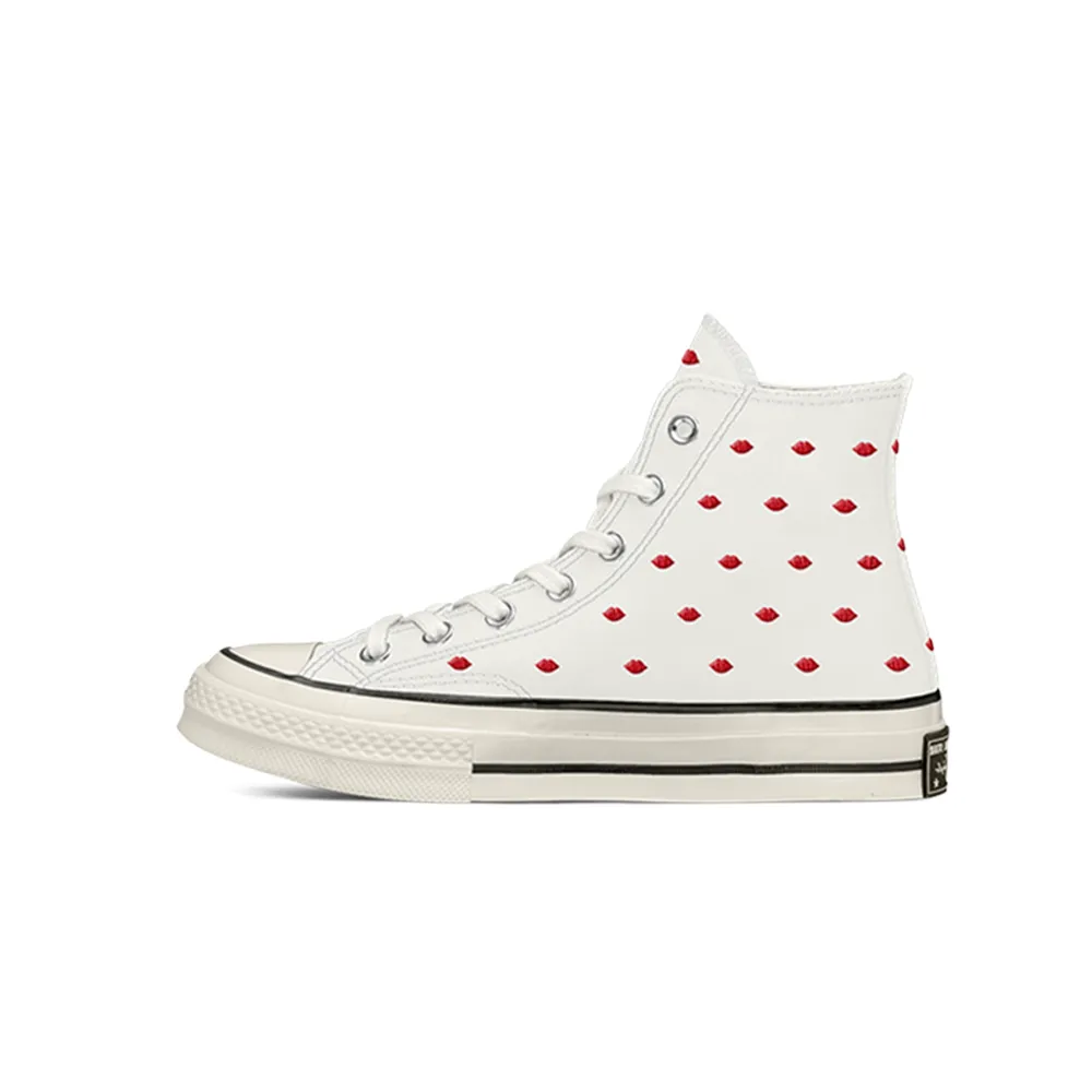 Converse Chuck 70 Hi Embroidered Lips White Vintage/University Red A01601C