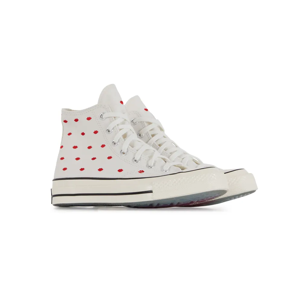 Converse Chuck 70 Hi Embroidered Lips White Vintage/University Red A01601C