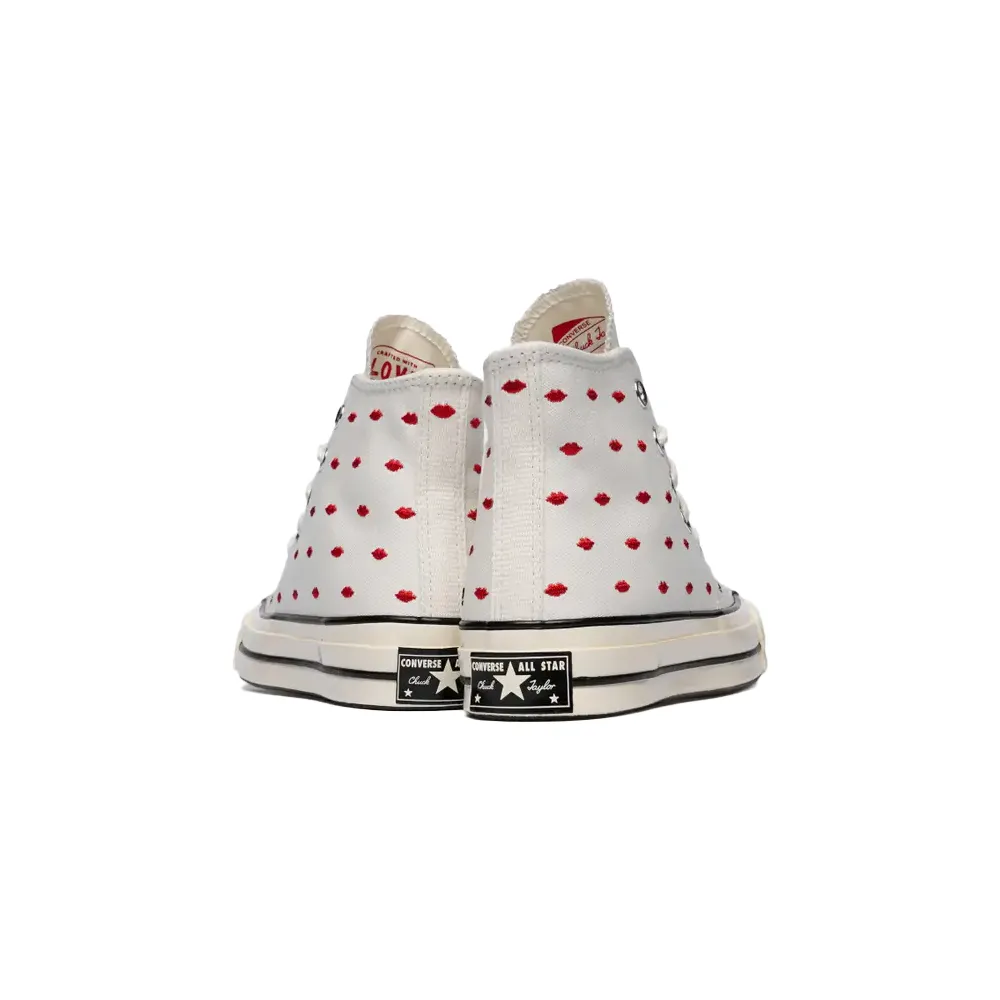 Converse Chuck 70 Hi Embroidered Lips White Vintage/University Red A01601C