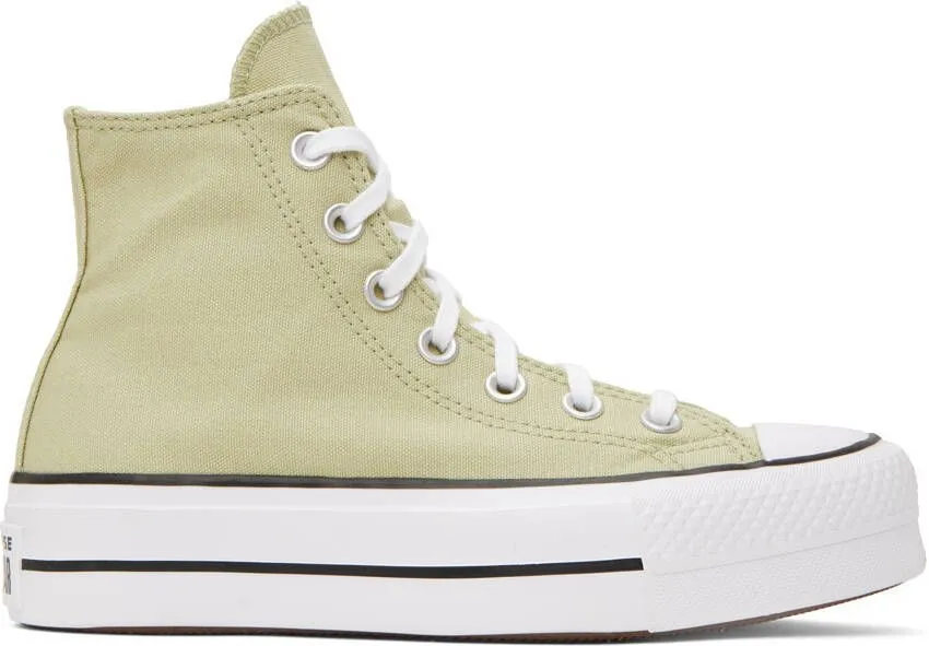 Converse Khaki CTAS Lift Hi Platform Sneakers