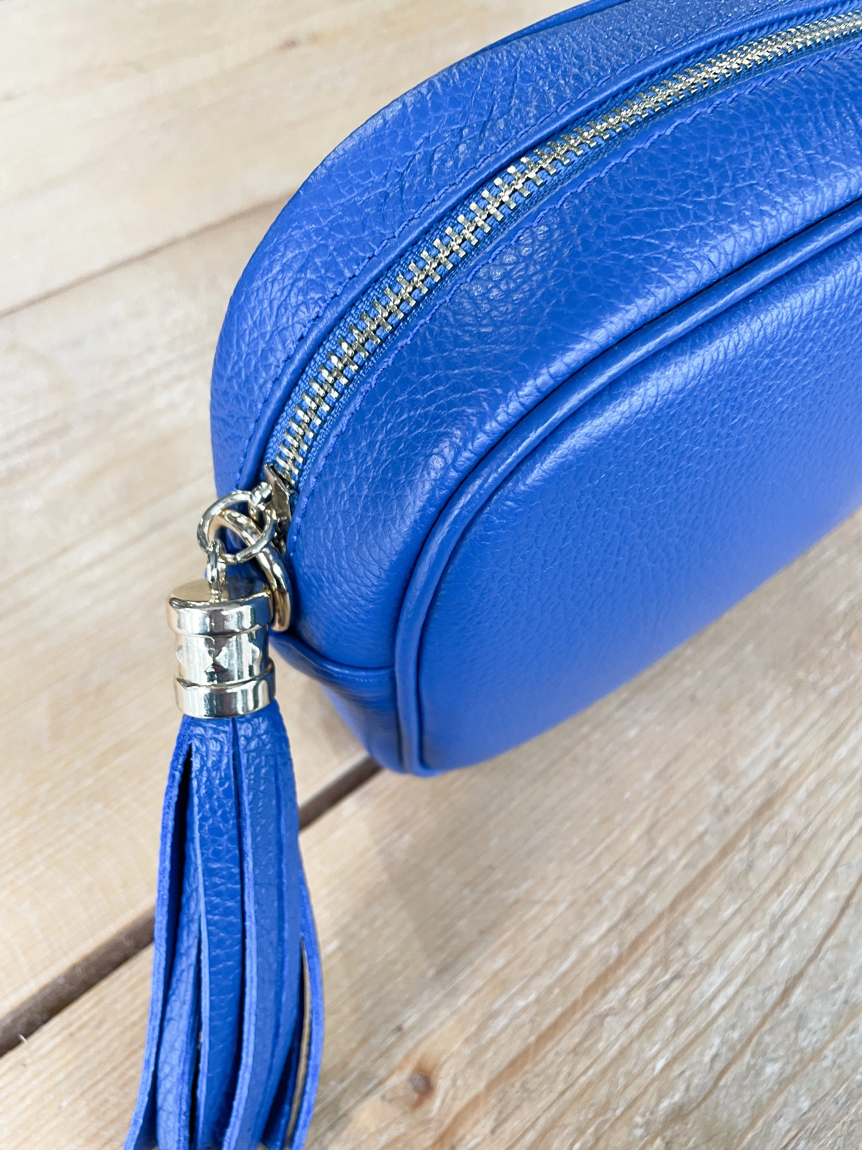 Cross Body Leather Bag Royal Blue