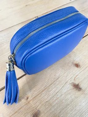 Cross Body Leather Bag Royal Blue