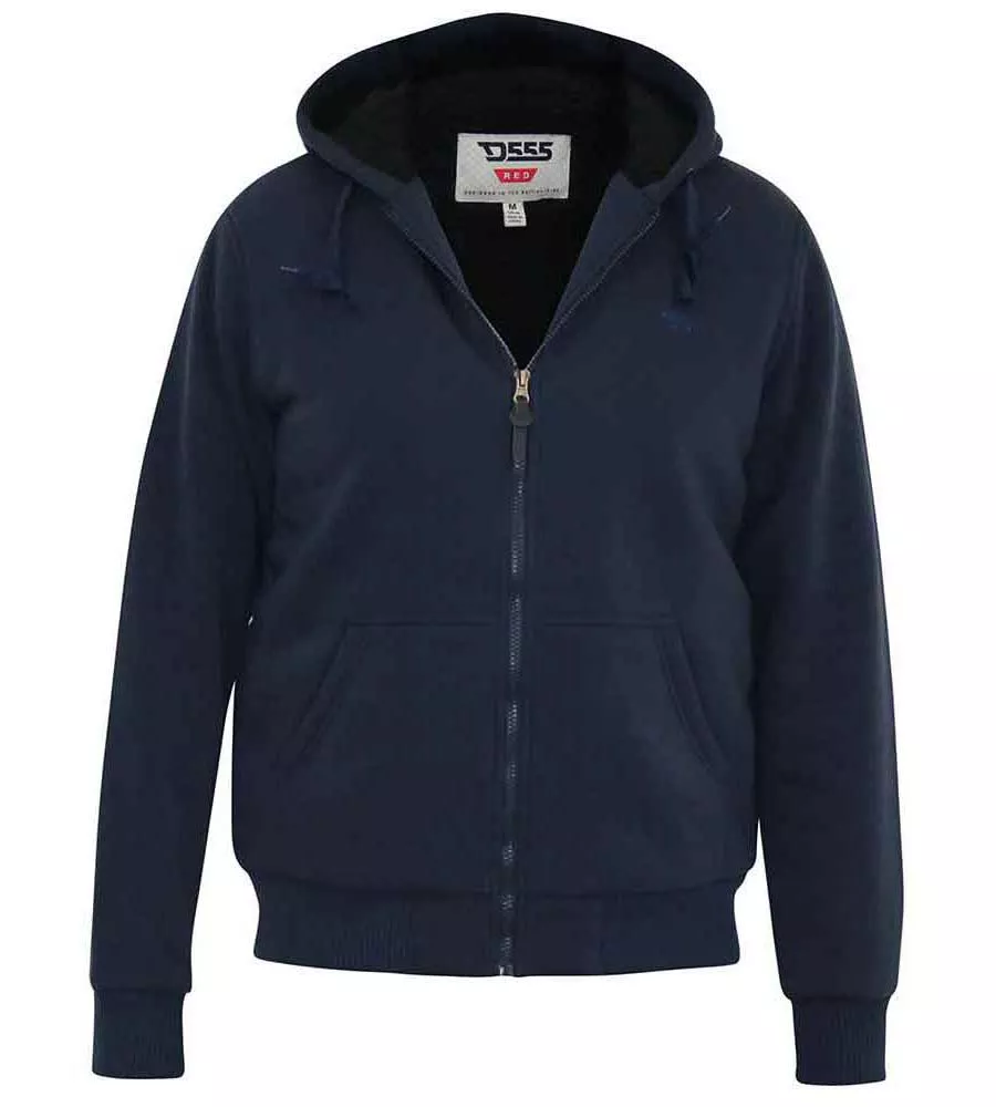 D555 Mens Zip Through Hoodie With Sherpa Lining (JOSHUA)