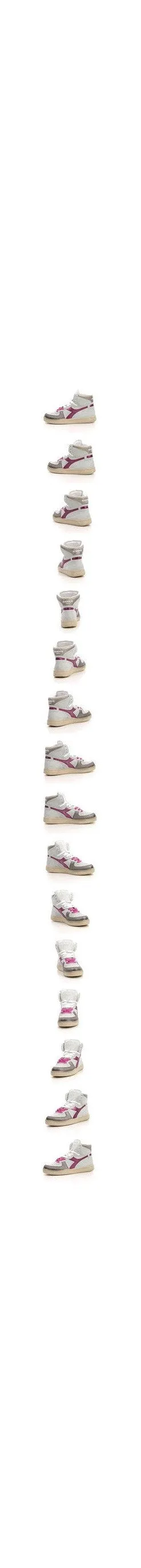 Diadora - Sneakers Haut Mi Basket Metal - White/Fucsia Red - Femme