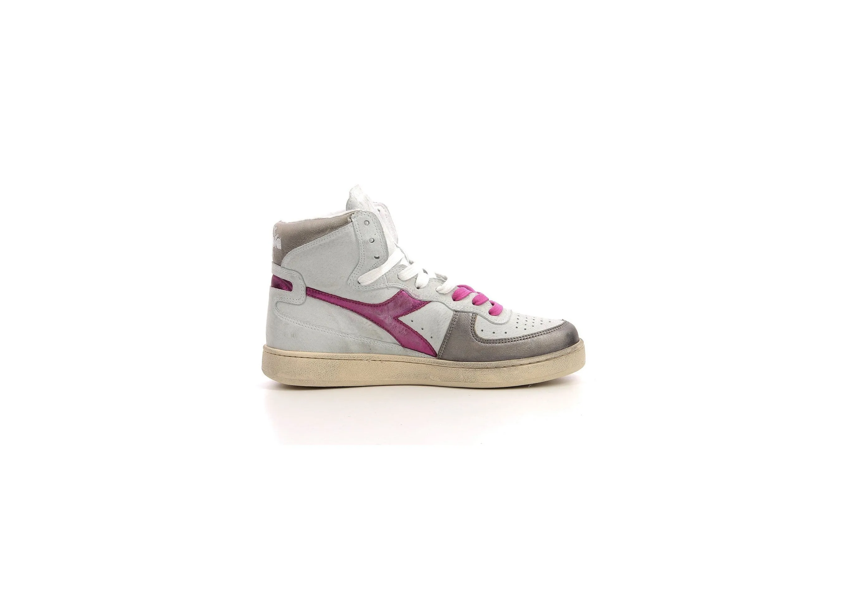 Diadora - Sneakers Haut Mi Basket Metal - White/Fucsia Red - Femme