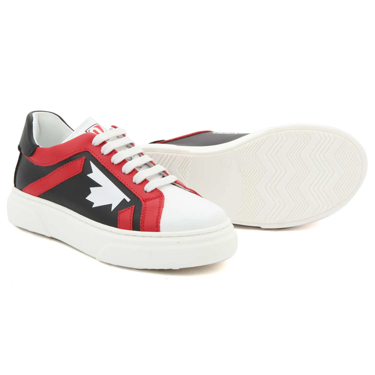 Dsquared2 Sneakers D2 Black Red And White Jr And Teen