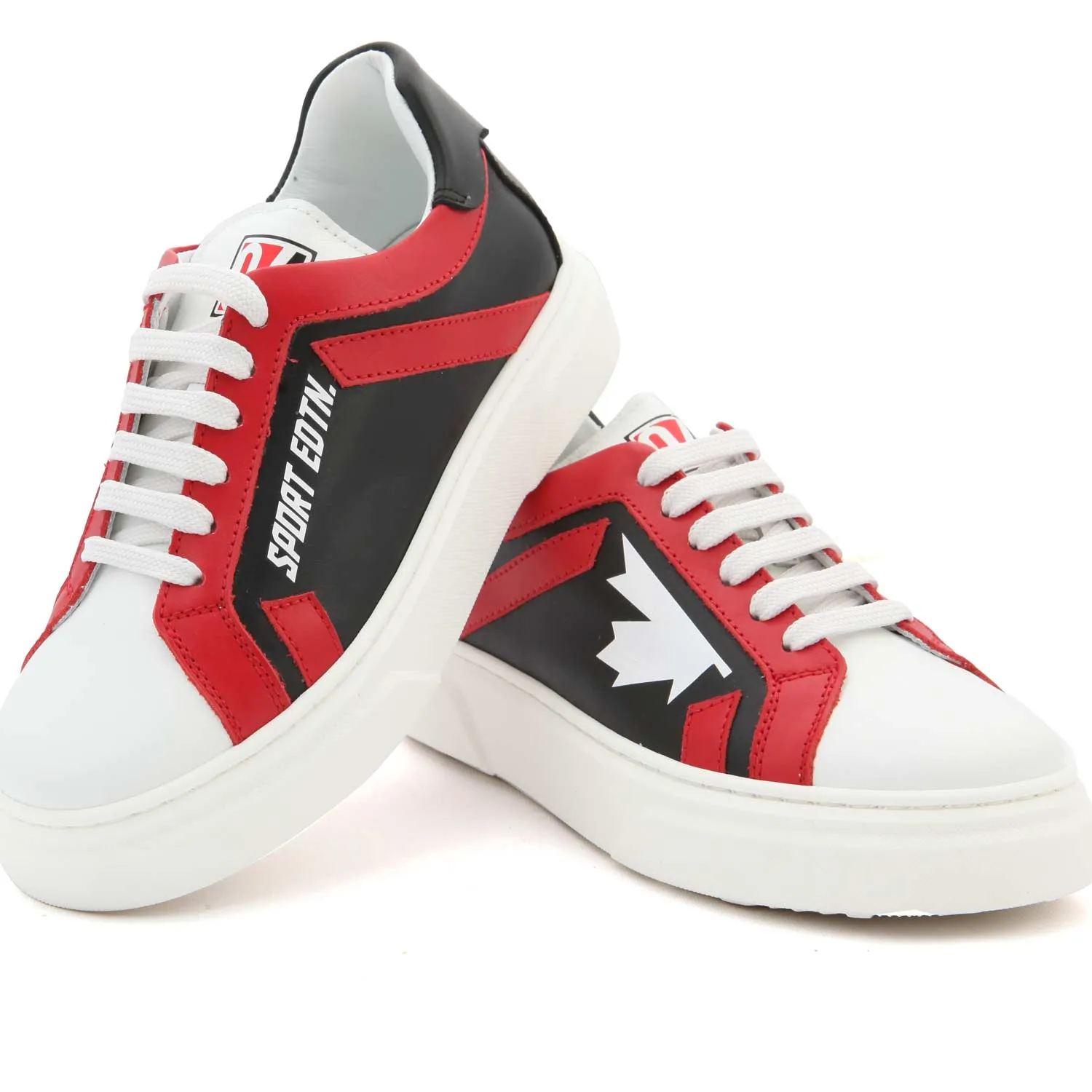 Dsquared2 Sneakers D2 Black Red And White Jr And Teen