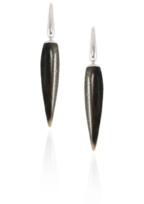 Earrings with Obsidian and White Gold