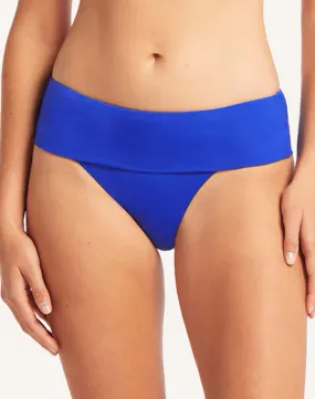 Essentials Cobalt Roll Top Bikini Bottom