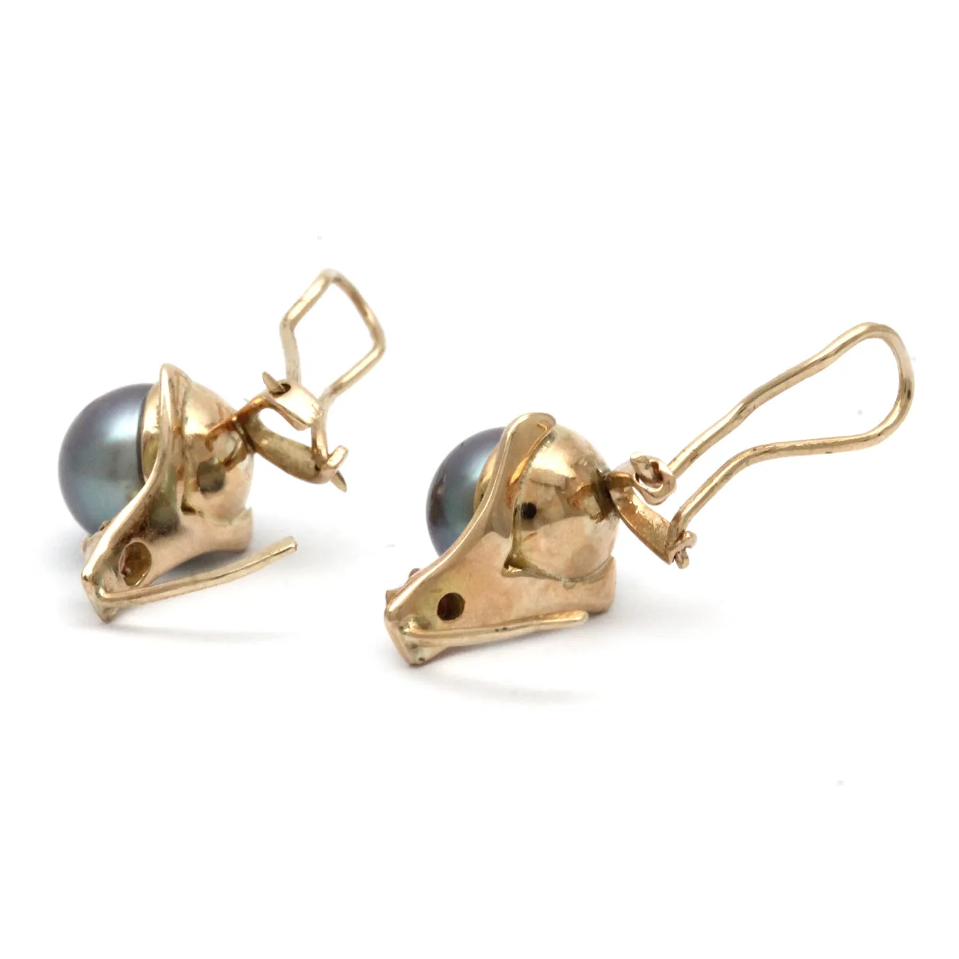 Gem+ NS Cortez Pearl Gold Earrings with Heliolites