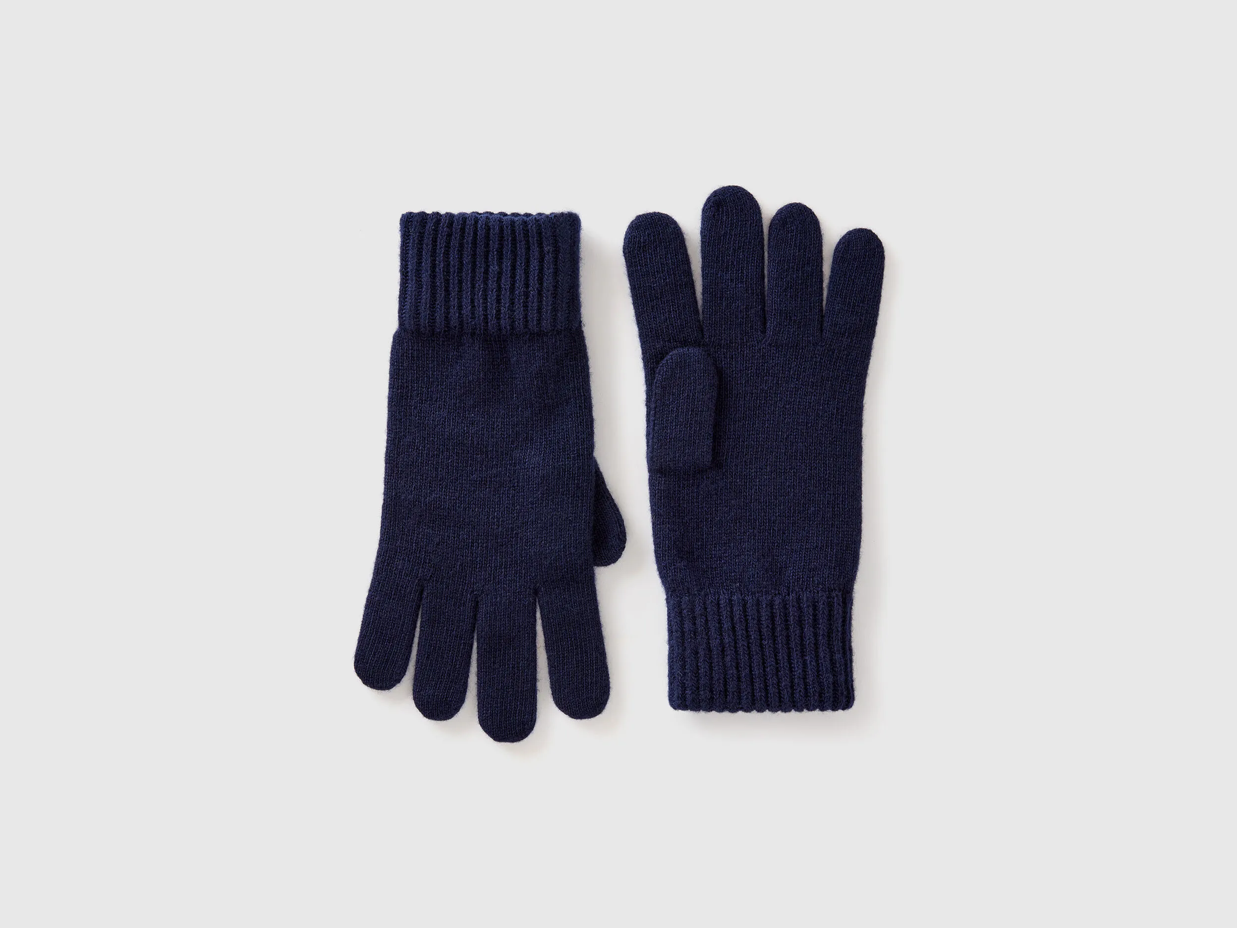 Gloves in pure virgin wool - Dark Blue | Benetton