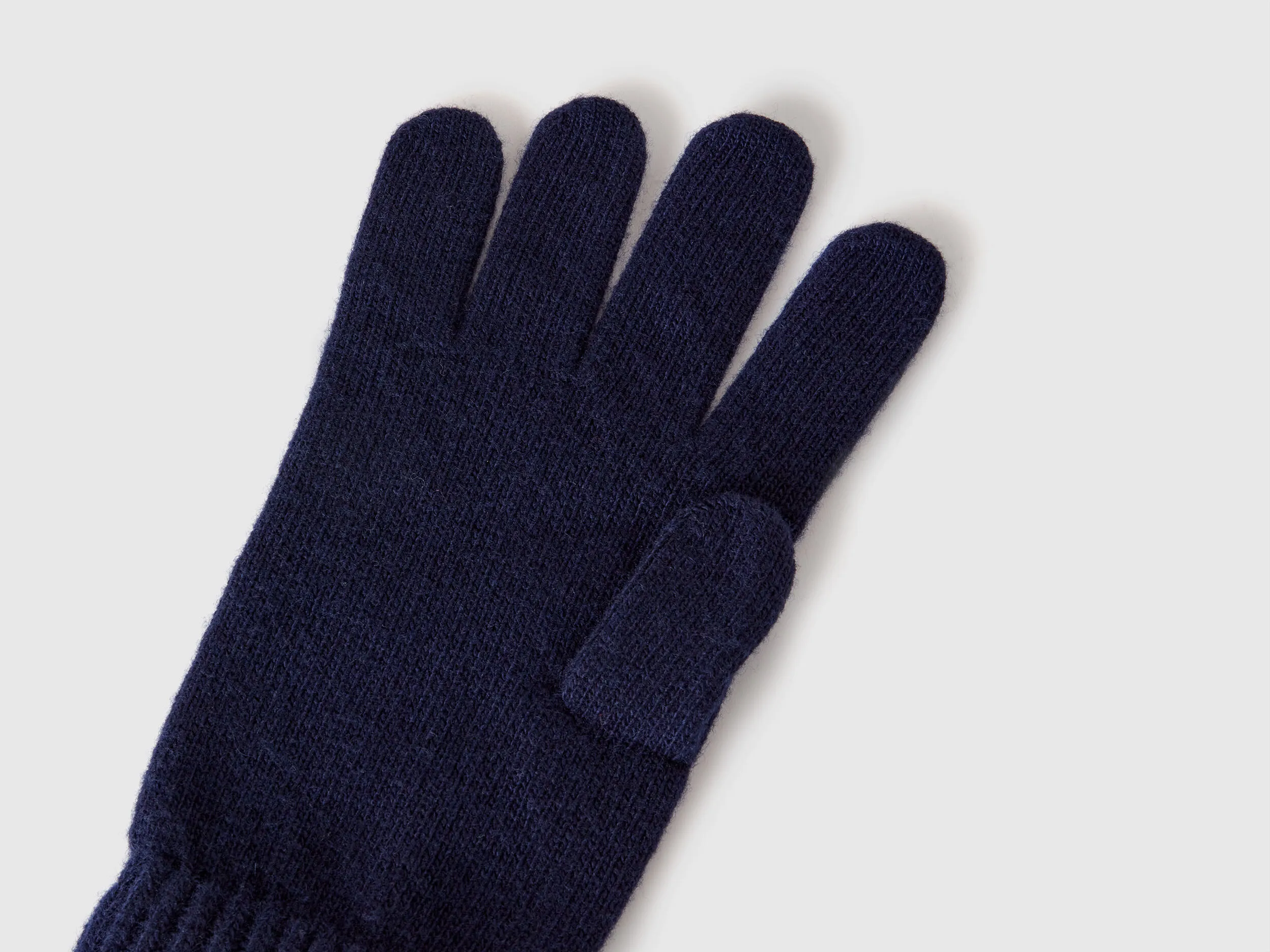 Gloves in pure virgin wool - Dark Blue | Benetton